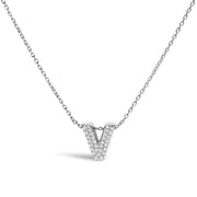Bids.com 10K White Gold Diamond Accent "A" Initial Bubble Pendant Necklace Necklaces