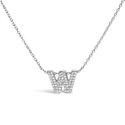 Bids.com 10K White Gold Diamond Accent "A" Initial Bubble Pendant Necklace Necklaces