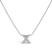 Bids.com 10K White Gold Diamond Accent "A" Initial Bubble Pendant Necklace Necklaces