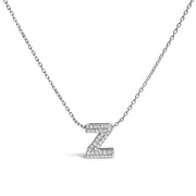 Bids.com 10K White Gold Diamond Accent "A" Initial Bubble Pendant Necklace Necklaces