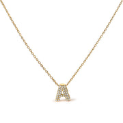 Bids.com 10K White Gold Diamond Accent "A" Initial Bubble Pendant Necklace Necklaces