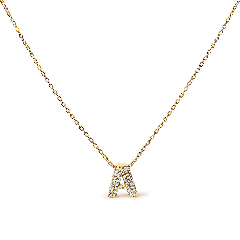 Bids.com 10K White Gold Diamond Accent "A" Initial Bubble Pendant Necklace Necklaces