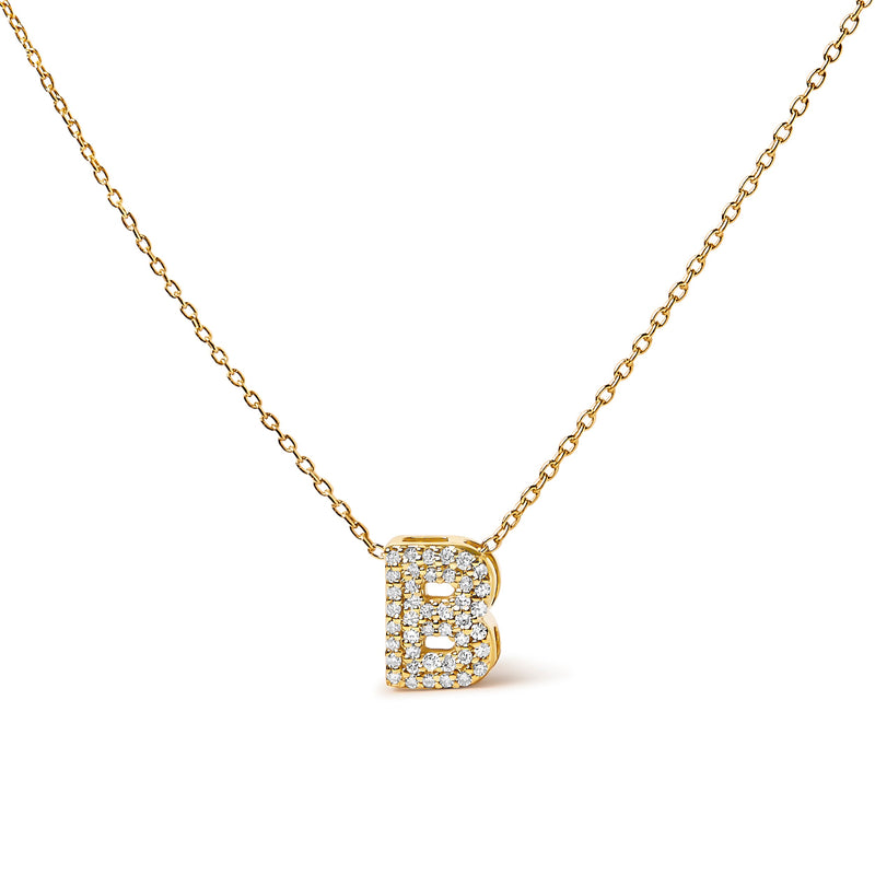 Bids.com 10K White Gold Diamond Accent "A" Initial Bubble Pendant Necklace Necklaces