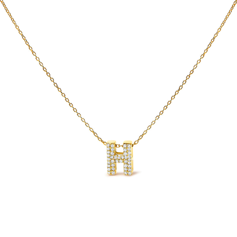 Bids.com 10K White Gold Diamond Accent "A" Initial Bubble Pendant Necklace Necklaces