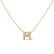 Bids.com 10K White Gold Diamond Accent "A" Initial Bubble Pendant Necklace Necklaces