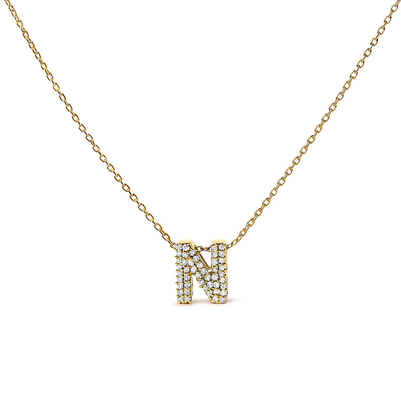Bids.com 10K White Gold Diamond Accent "A" Initial Bubble Pendant Necklace Necklaces