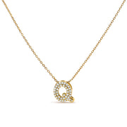 Bids.com 10K White Gold Diamond Accent "A" Initial Bubble Pendant Necklace Necklaces