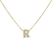 Bids.com 10K White Gold Diamond Accent "A" Initial Bubble Pendant Necklace Necklaces