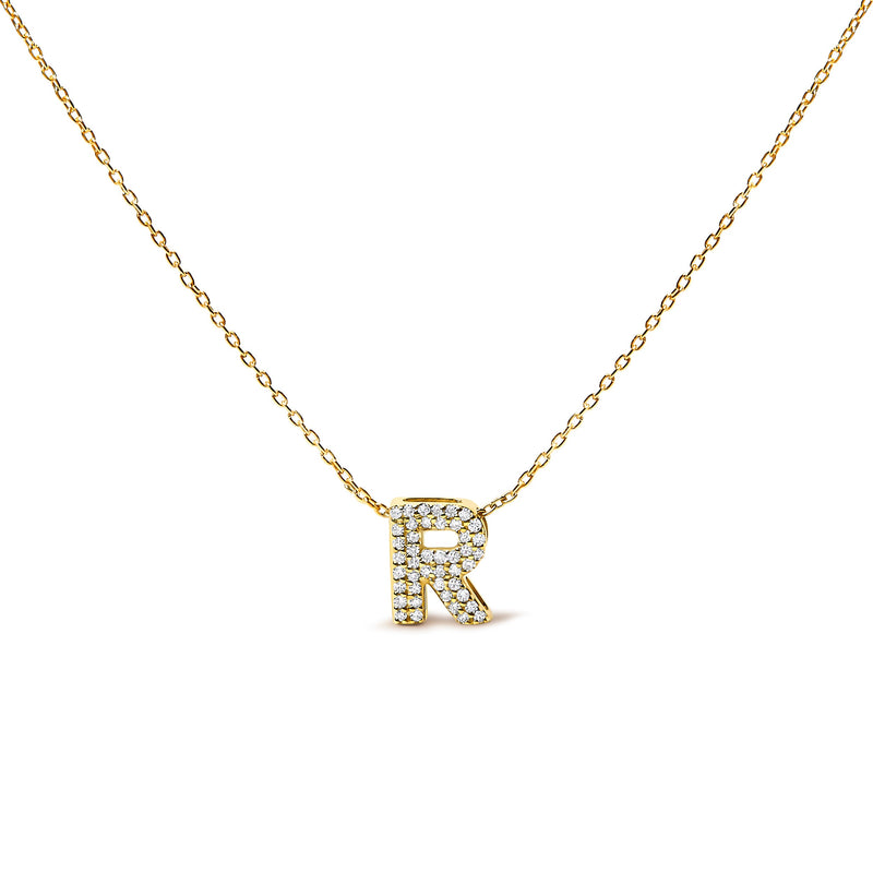 Bids.com 10K White Gold Diamond Accent "A" Initial Bubble Pendant Necklace Necklaces