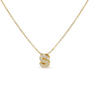 Bids.com 10K White Gold Diamond Accent "A" Initial Bubble Pendant Necklace Necklaces