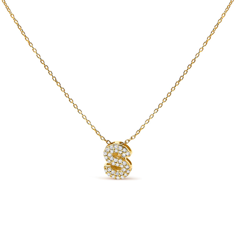 Bids.com 10K White Gold Diamond Accent "A" Initial Bubble Pendant Necklace Necklaces