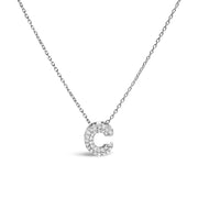 Bids.com 10K White Gold Diamond Accent "A" Initial Bubble Pendant Necklace Necklaces