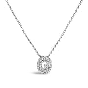 Bids.com 10K White Gold Diamond Accent "A" Initial Bubble Pendant Necklace Necklaces