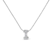 Bids.com 10K White Gold Diamond Accent "A" Initial Bubble Pendant Necklace Necklaces