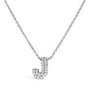 Bids.com 10K White Gold Diamond Accent "A" Initial Bubble Pendant Necklace Necklaces