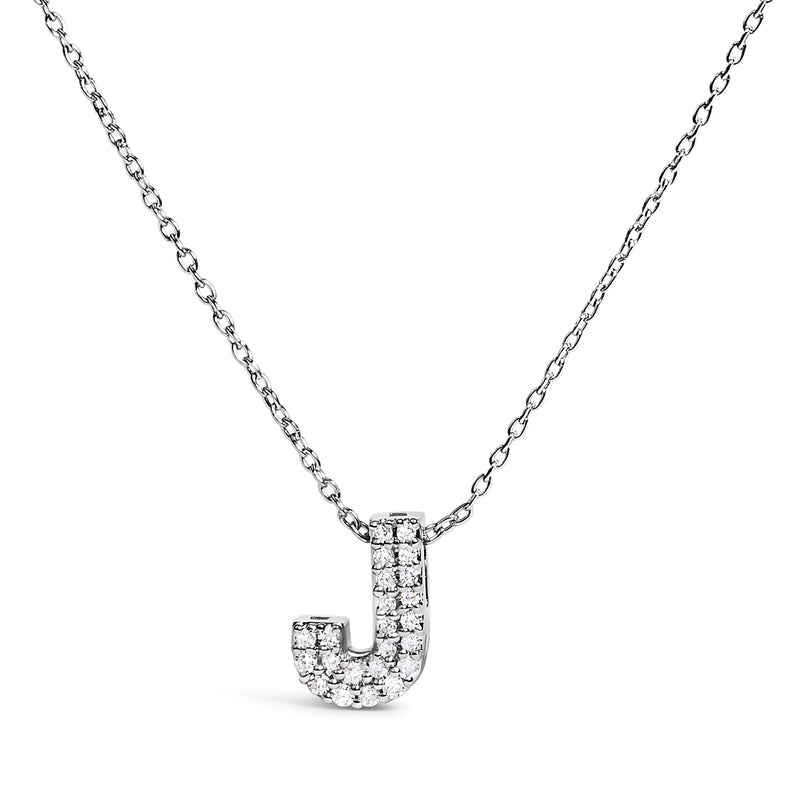 Bids.com 10K White Gold Diamond Accent "A" Initial Bubble Pendant Necklace Necklaces