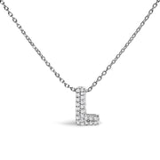 Bids.com 10K White Gold Diamond Accent "A" Initial Bubble Pendant Necklace Necklaces
