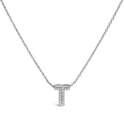 Bids.com 10K White Gold Diamond Accent "A" Initial Bubble Pendant Necklace Necklaces