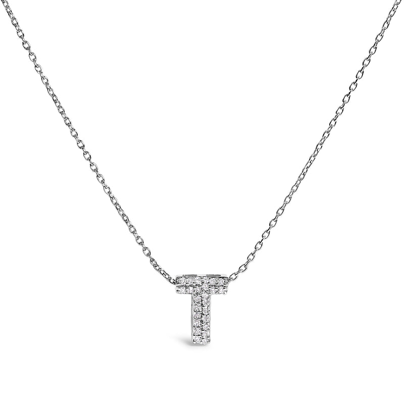 Bids.com 10K White Gold Diamond Accent "A" Initial Bubble Pendant Necklace Necklaces