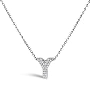 Bids.com 10K White Gold Diamond Accent "A" Initial Bubble Pendant Necklace Necklaces