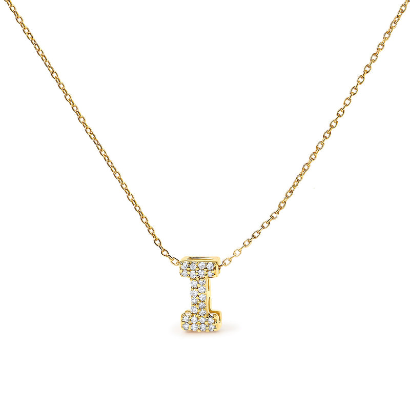 Bids.com 10K White Gold Diamond Accent "A" Initial Bubble Pendant Necklace Necklaces