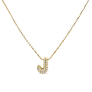 Bids.com 10K White Gold Diamond Accent "A" Initial Bubble Pendant Necklace Necklaces