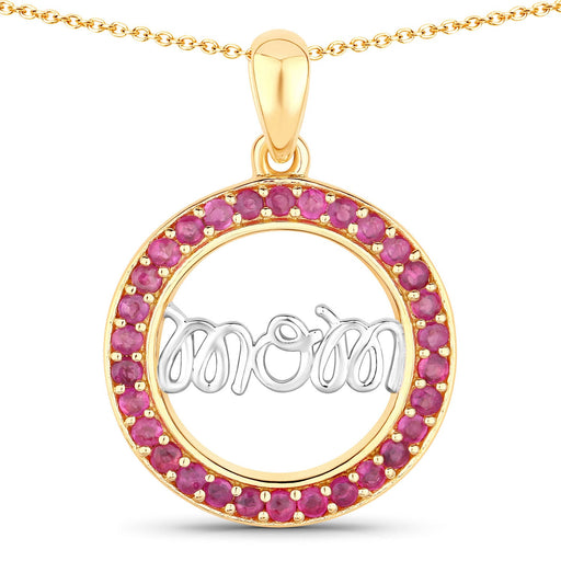 Bids.com 0.64 Carat Genuine Ruby .925 Sterling Silver Pendant Pendants