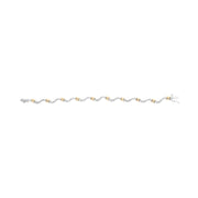 Bids.com 10K Two-Tone 2.00 Cttw Diamond "X" and Wave Link Bracelet (H-I Color, I1-I2 Clarity) - 7" Inches Bracelets