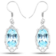Bids.com 13.68 Carat Genuine Blue Topaz .925 Sterling Silver Earrings Earrings