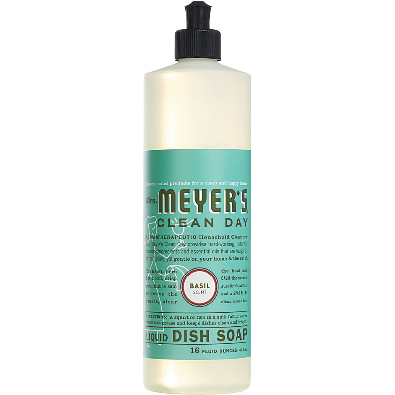Mrs. Meyer's Mrs. Meyer's Clean Day Basil Scent Liquid Dish Soap - 16 Fl Oz Dish Detergent & Soap White Smoke