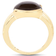 Bids.com 14K Yellow Gold Plated 4.89 Carat Genuine Smoky Quartz .925 Sterling Silver Ring Rings