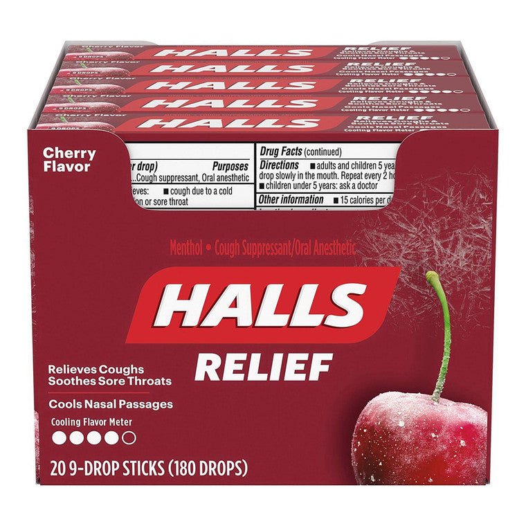 Halls Halls Cough Drops Lozenges Cherry - 20x9 Ct Medicine & Drugs
