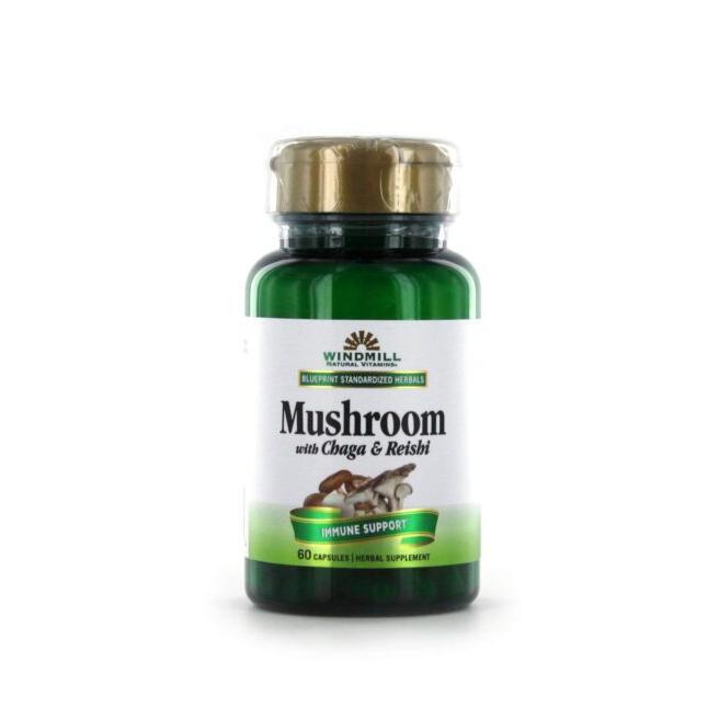 Windmill Windmill Mushroom withChaga & Reishi 60ct Immune Support Mushrooms