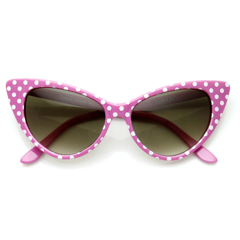 zeroUV Retro 1950's Polka Dot Cat Eye Fashion Sunglasses 8498 Sunglasses
