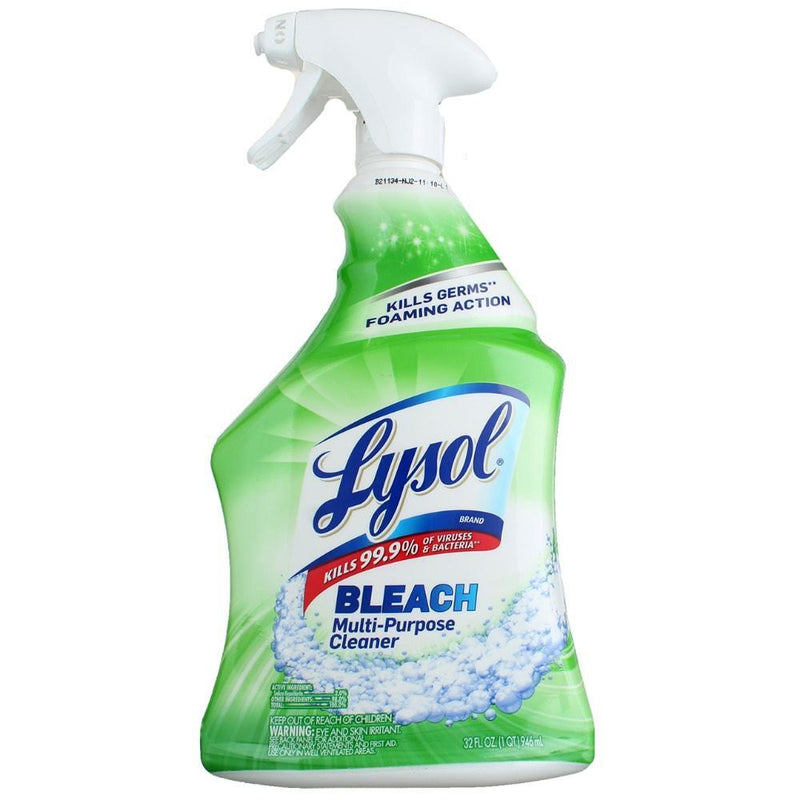 Lysol Lysol Multi-Purpose Cleaner with Bleach Spray – 32 oz (Pack of 12) Household Disinfectants White Smoke