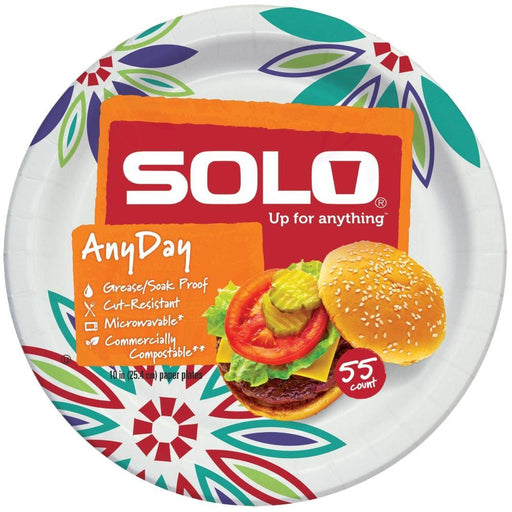 Solo Solo Paper Plates, Any Day, 10 Inch Plates White Smoke