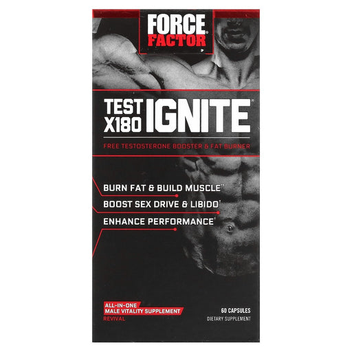 Force Factor Force Factor Test X180 Ignite Total Testosterone Booster & Fat Burner 60 Capsules Vitamins & Supplements