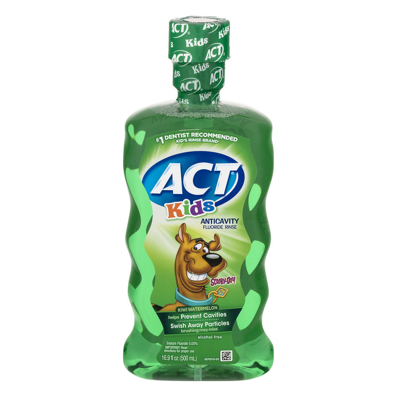 ACT ACT Kids Anticavity Fluoride Rinse Scooby-Doo! Kiwi Watermelon Mouthwash White Smoke