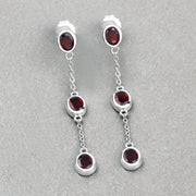 Bids.com 2.70 Carat Genuine Garnet .925 Sterling Silver Earrings Earrings