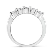 Bids.com 14K White Gold 1/2 Cttw Round-Cut 5-Stone Diamond Ring (H-I Color, SI1-SI2 Clarity) Size 7 Rings
