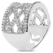 Bids.com 0.92 Carat Genuine White Diamond .925 Sterling Silver Ring Rings