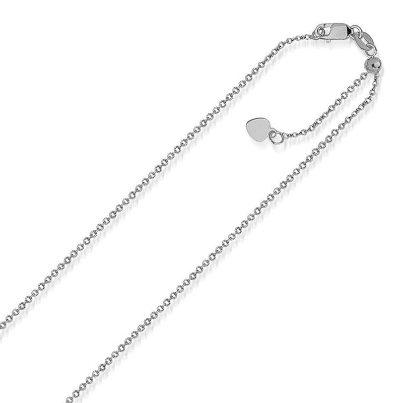 Bids.com 14k White Gold Singapore Style Adjustable Chain (1.1 mm) Necklaces