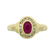 Bids.com .70ct Ruby Diamond Ring 10KT Yellow Gold Rings