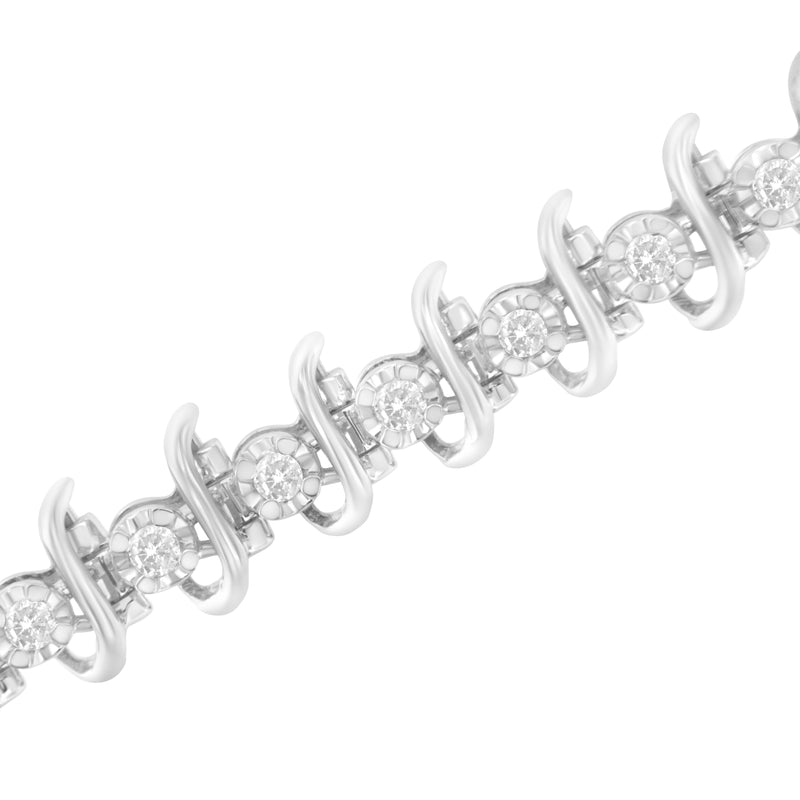 Bids.com .925 Sterling Silver 1 cttw Prong-Set Diamond Link Bracelet (I-J, I1-I2) - 7.25" Bracelets