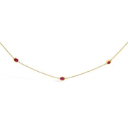 Bids.com 14K Yellow Gold Bezel Set 4x3 mm Oval Red Ruby Station Necklace - 18 Inches Necklaces