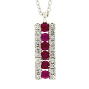 Bids.com .30ct Ruby Diamond Fashion Pendants 14KT White Gold Pendants