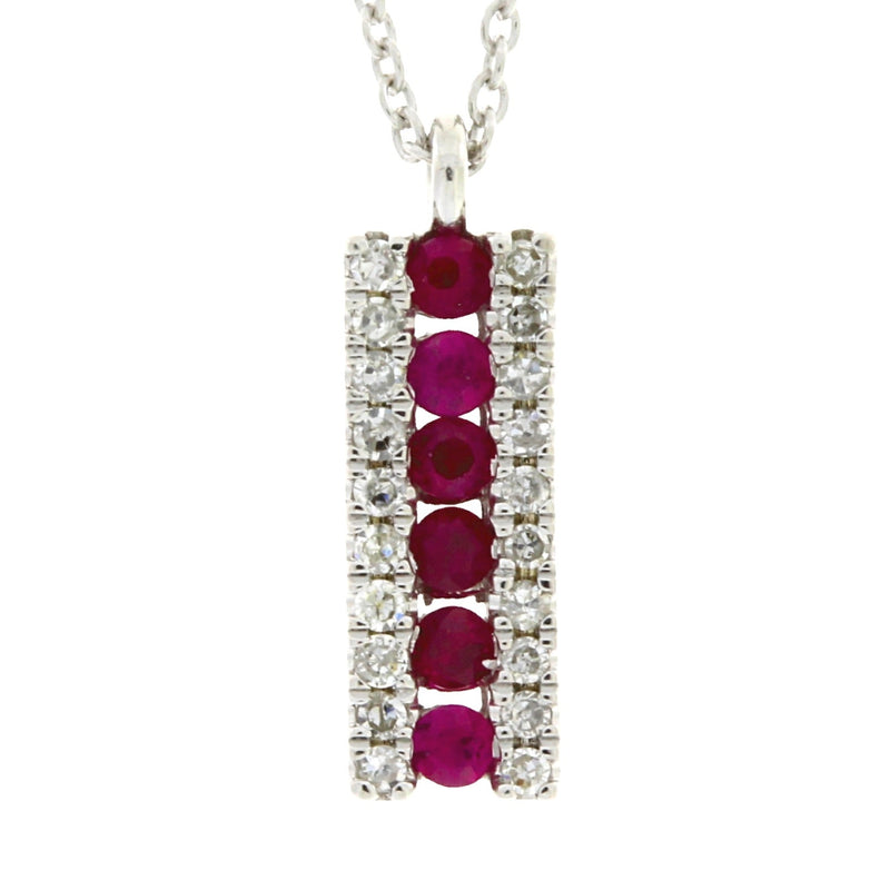 Bids.com .30ct Ruby Diamond Fashion Pendants 14KT White Gold Pendants