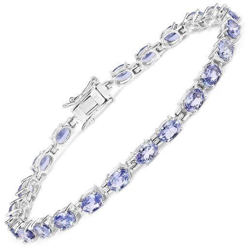 Bids.com 9.68 Carat Genuine Tanzanite .925 Sterling Silver Bracelet Bracelets White Smoke size 7.50,size 7.25,size 7.75