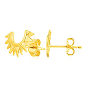 Bids.com 14k Yellow Gold Half Sunburst Post Earrings Earrings