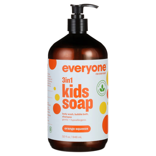 Everyone Everyone For Every Body, 3 In 1 Kids Soap, Orange Squeeze, 32 Fl Oz (946 Ml) Bath & Body